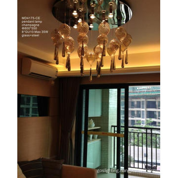 Elegant Glass Steel G10 Chandelier Pendant Light for Livingroom (MD4175-CE)